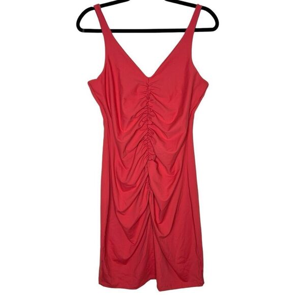 NEW Susana Monaco V Gathered Strap Tank Dress Cherry Blossom XL - Picture 4 of 10